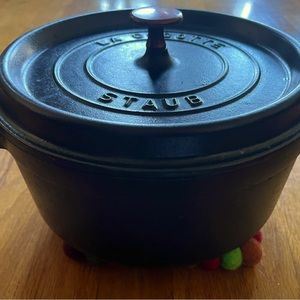 Staub Cast Iron 4-qt Round Cocotte - Matte Black
